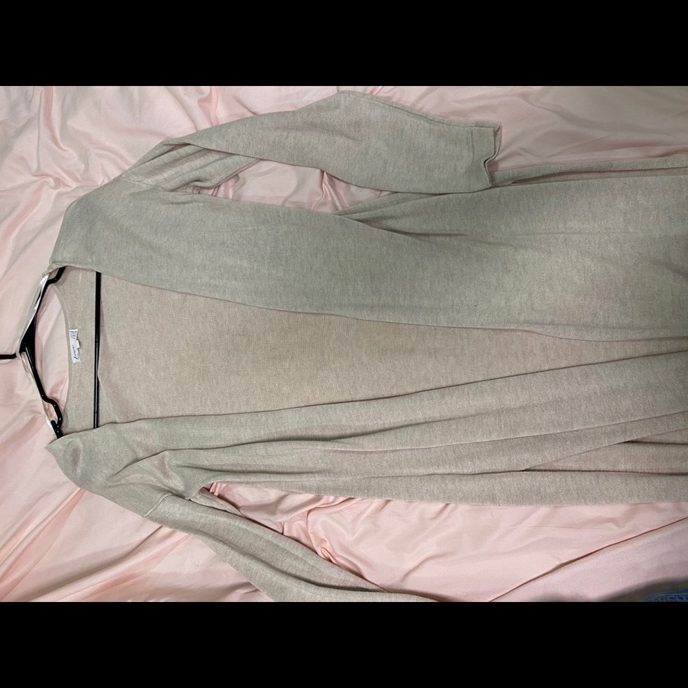 Long beige cardigan